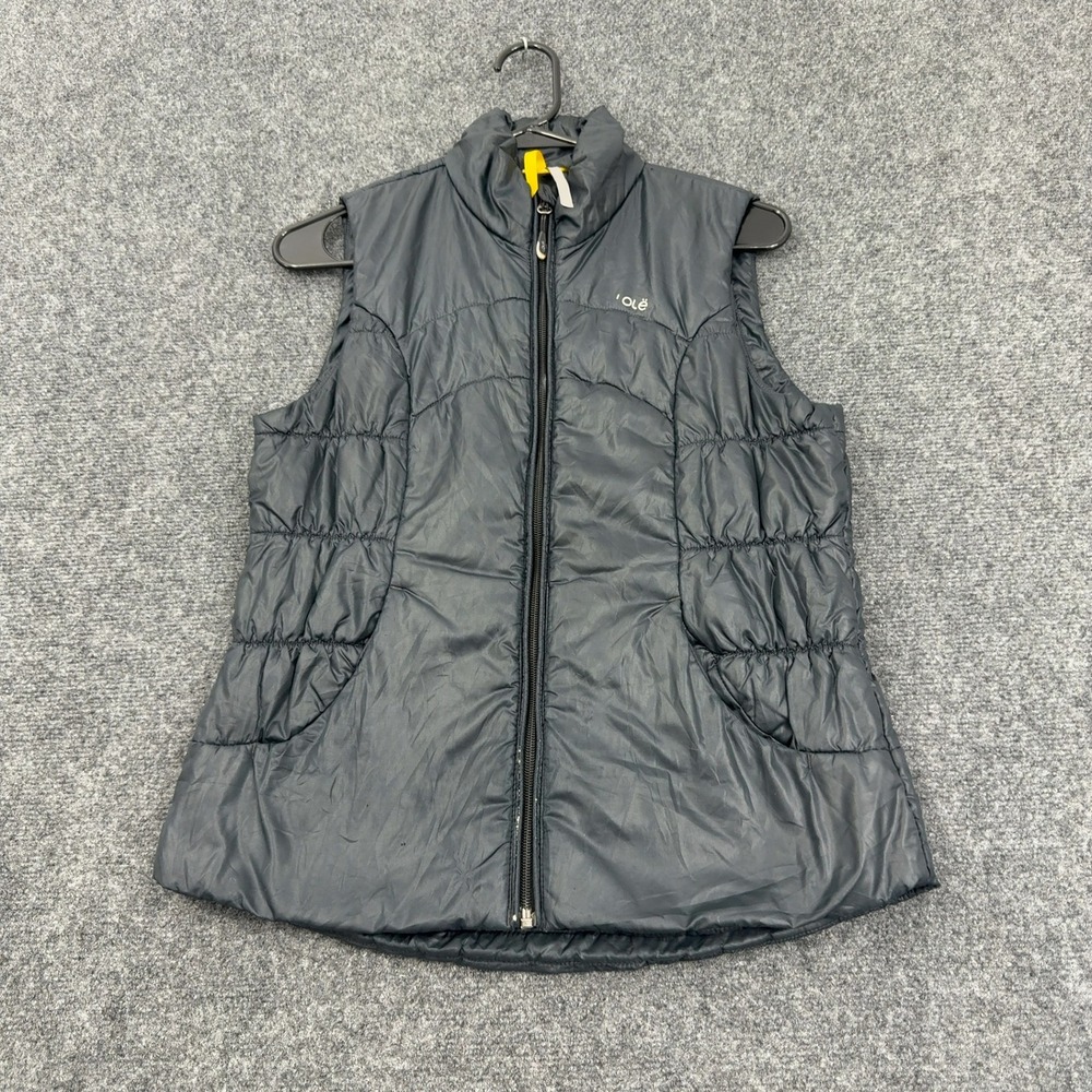 Lole Vest Womens Black Polyester Puffer Full Zip Mock Neck Gorpcore Outdoor
